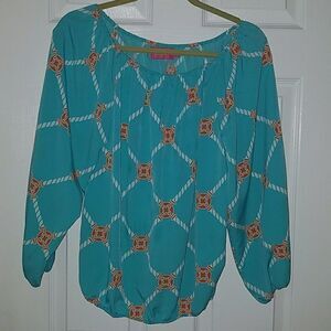 Macbeth Collection Nautical pattern top Sz M NWOT